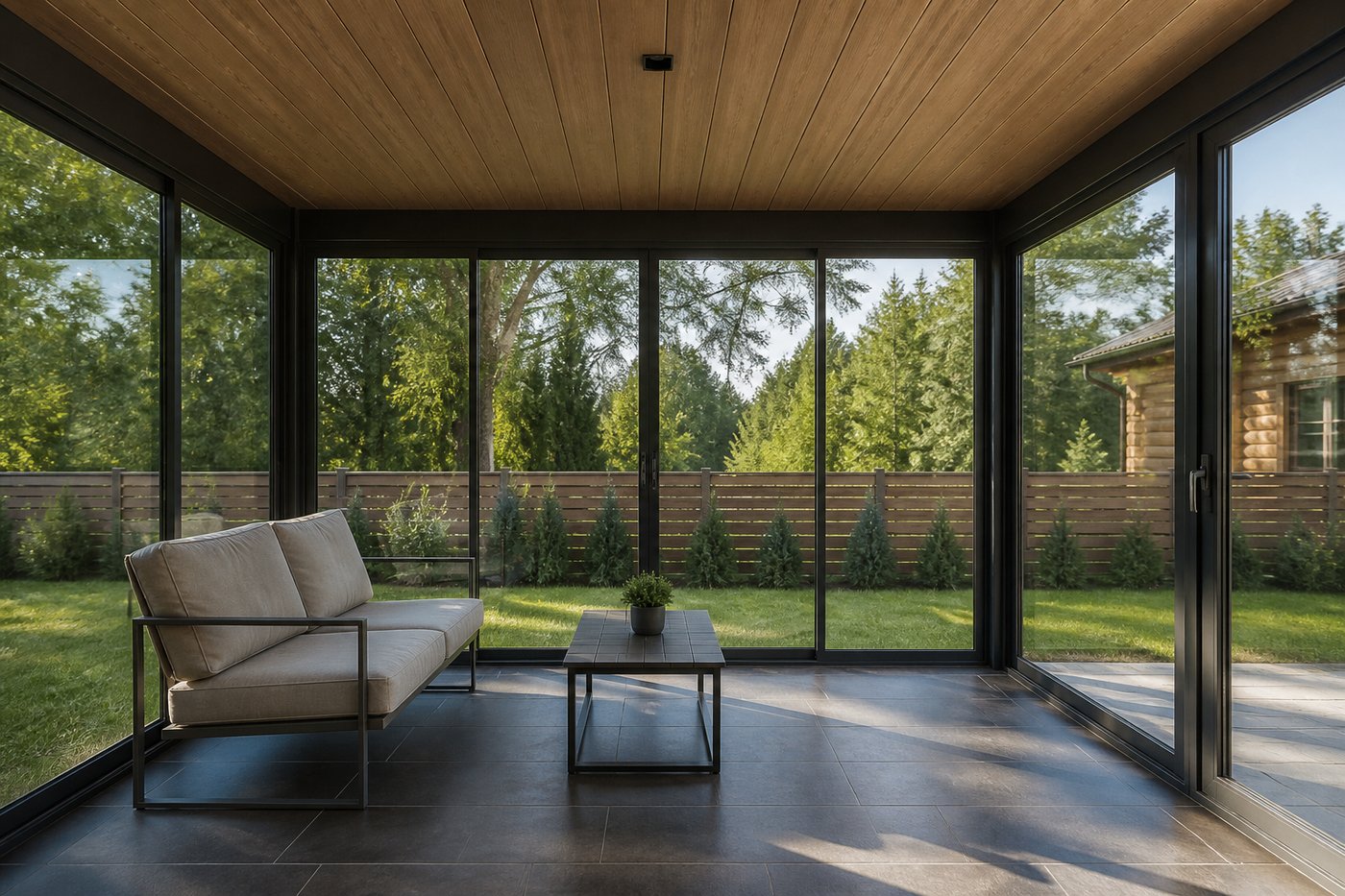 Беседка современная закрытая с остеклением 2615 — фото 3